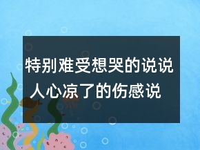 特别难受想哭的说说 人心凉了的伤感说说124句