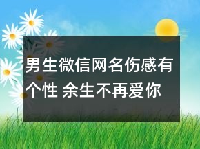 男生微信网名伤感有个性 余生不再爱你102句