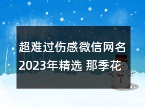 超难过伤感微信网名2023年精选 那季花落心伤透了情123句