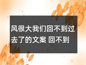 风很大我们回不到过去了的文案 回不到过去的伤79句
