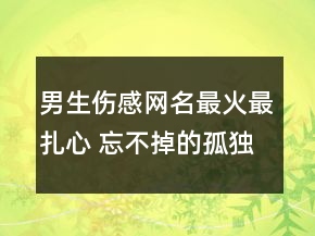 男生伤感网名最火最扎心 忘不掉的孤独157句