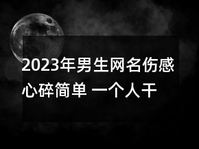 2023年男生网名伤感心碎简单 一个人干净利落107句