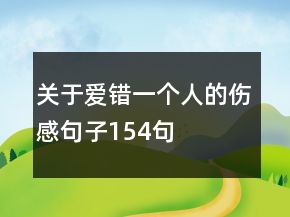关于爱错一个人的伤感句子154句