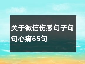 关于微信伤感句子句句心痛65句