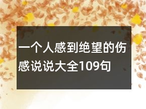 一个人感到绝望的伤感说说大全109句