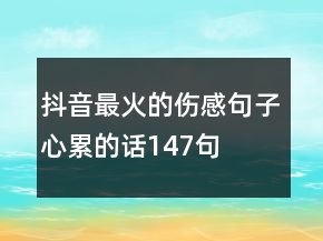 抖音最火的伤感句子心累的话147句