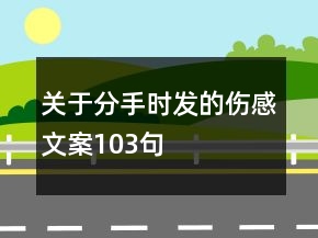关于分手时发的伤感文案103句