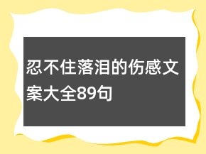 忍不住落泪的伤感文案大全89句