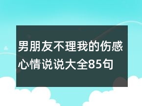 男朋友不理我的伤感心情说说大全85句