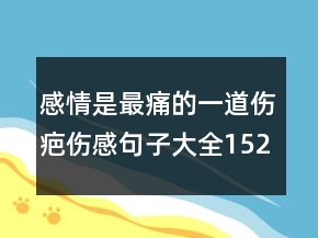 感情是最痛的一道伤疤伤感句子大全152句