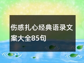 伤感扎心经典语录文案大全85句