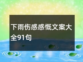 下雨伤感感慨文案大全91句