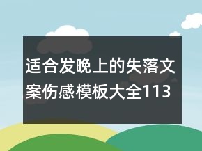适合发晚上的失落文案伤感模板大全113句