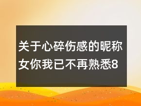 关于心碎伤感的昵称女你我已不再熟悉85句