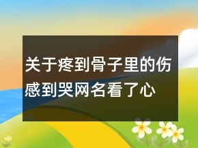 关于疼到骨子里的伤感到哭网名看了心疼111句