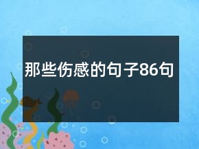 那些伤感的句子86句