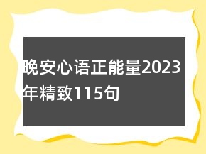 晚安心语正能量2023年精致115句