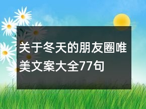 关于冬天的朋友圈唯美文案大全77句