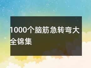 1000个脑筋急转弯大全锦集