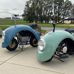 大众甲壳虫汽车DIY改造成迷你摩托车