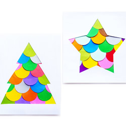 卡纸手工制作圣诞星星和圣诞树的做法